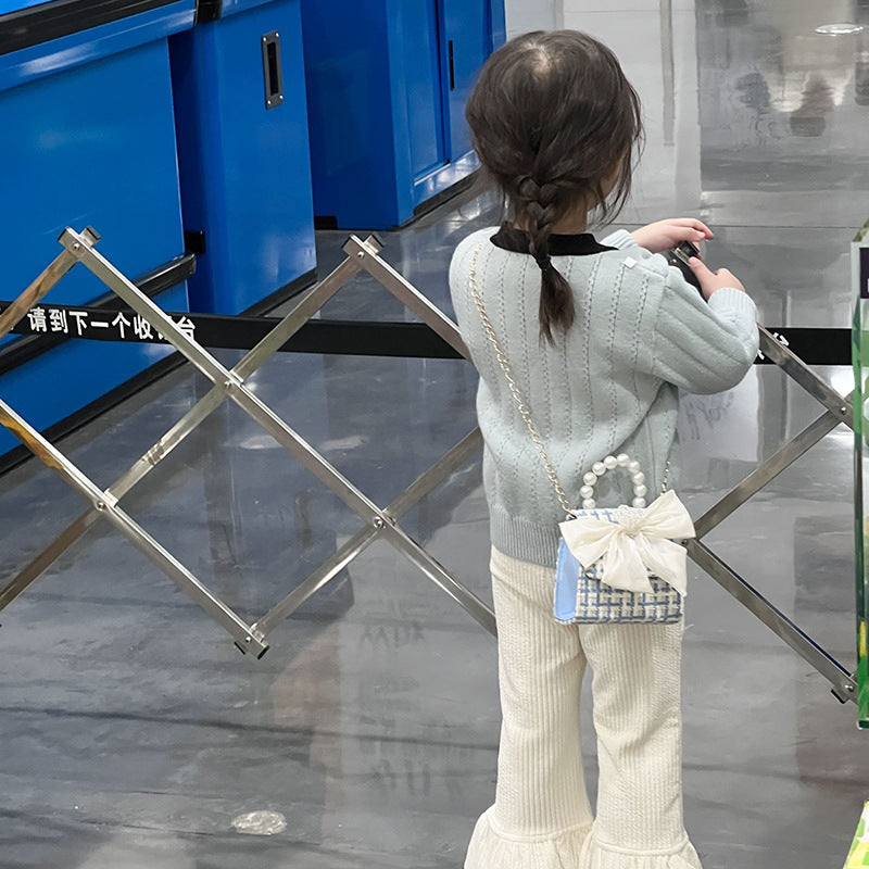 Stylish Carry-On Girls’ Portable Beaded Crossbody Handbag With Bow, MyKids-USA®, Handbags, MyKids-USA - - - - - - -