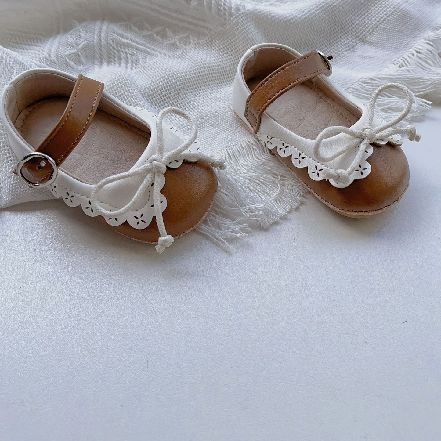 Summer Baby Girl Shoelace Bow Toddler Soft-Sole Anti-Slip Walking Shoes, MyKids-USA®, Shoes, MyKids-USA - Size/Age - insole length 11.00 cm - Color - Brown - - - TR2403281747-B