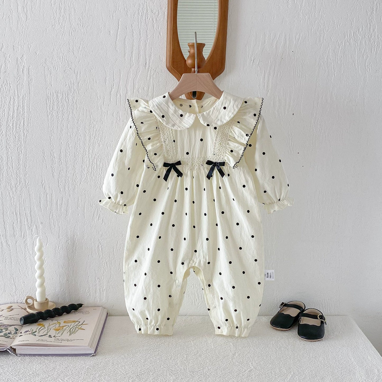 Autumn Arrival Baby Girls Long Sleeves Dots Pattern Rompers, MyKids-USA®, Baby One-Pieces, MyKids-USA - - - - - - -