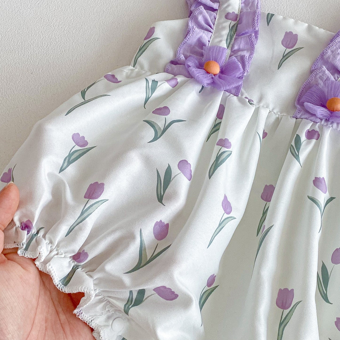 Summer Arrival Baby Girls Sleeveless Flowers Pattern Strap Bodysuit, MyKids-USA®, Baby One-Pieces, MyKids-USA - - - - - - - .