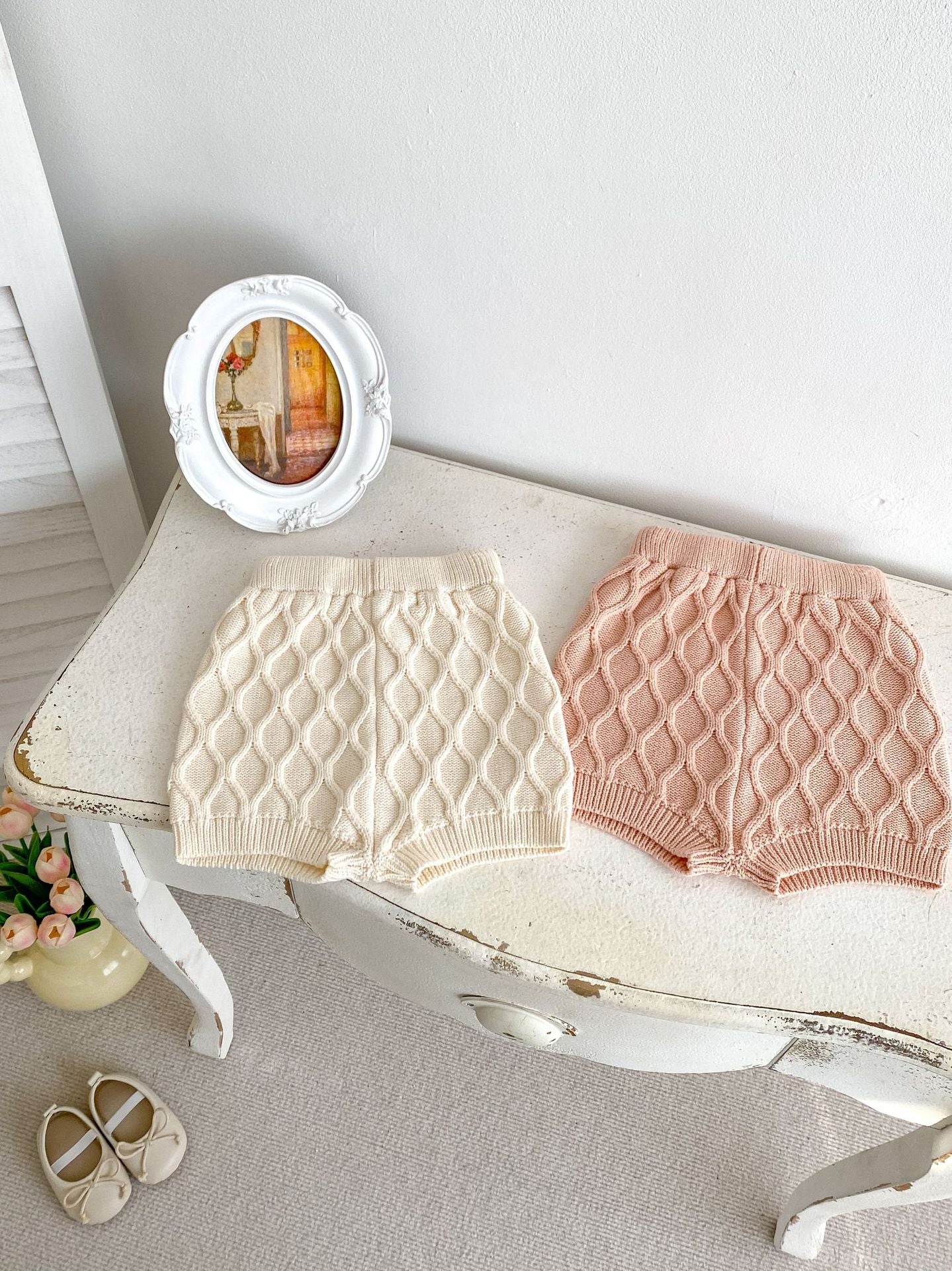 Spring Baby And Kids Girls Argyle Knitting Pattern Cardigan Sweater And Shorts Casual Home Clothing Set, MyKids-USA®, Baby & Toddler Outfits, MyKids-USA - - - - - - -