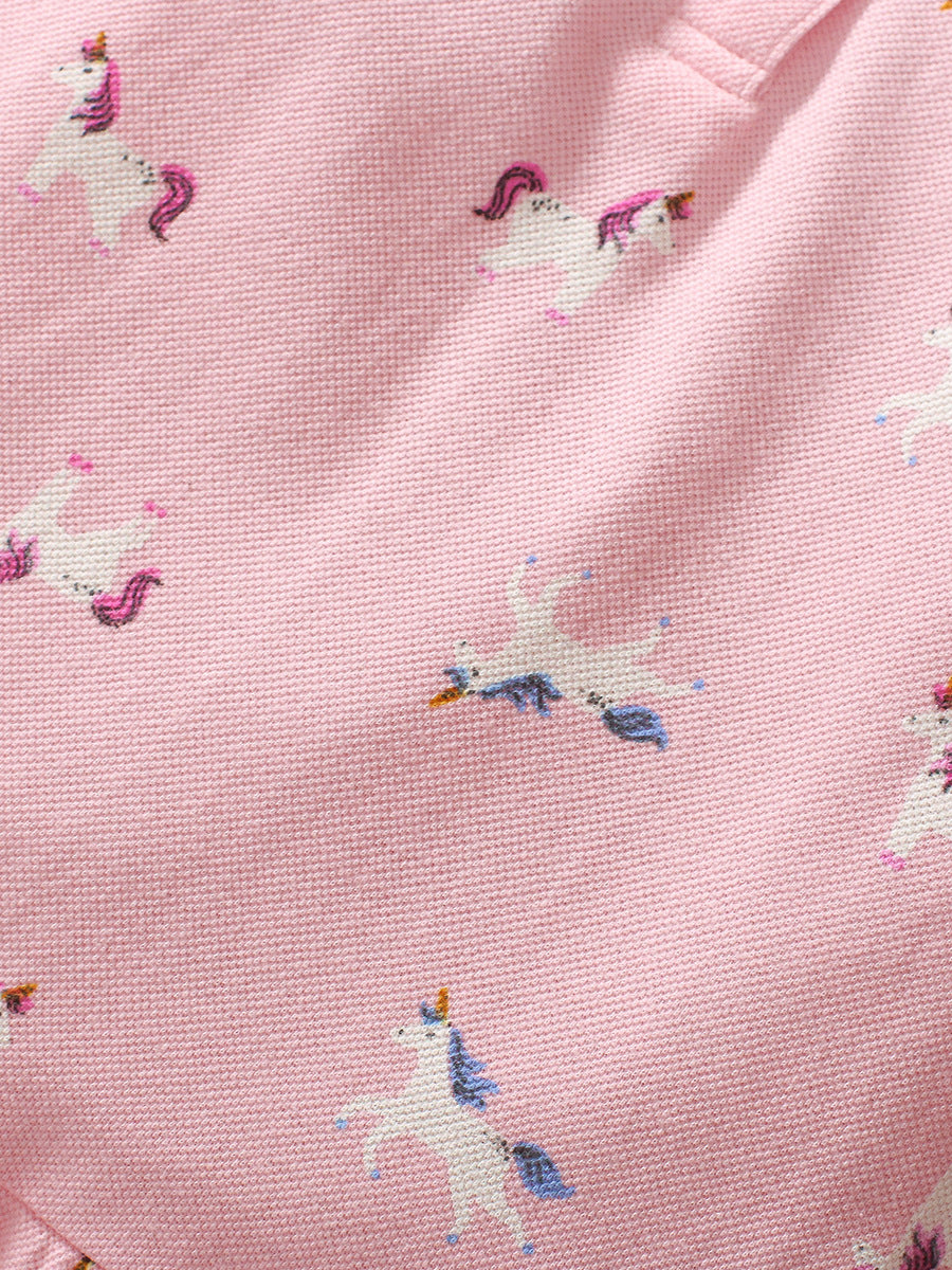 Arrival Autumn Girls Long Sleeves Cartoon Style Pattern Turn-Down Collar Long Sleeves Polo Design Dress, MyKids-USA®, Baby & Toddler Dresses, MyKids-USA - - - - - - -