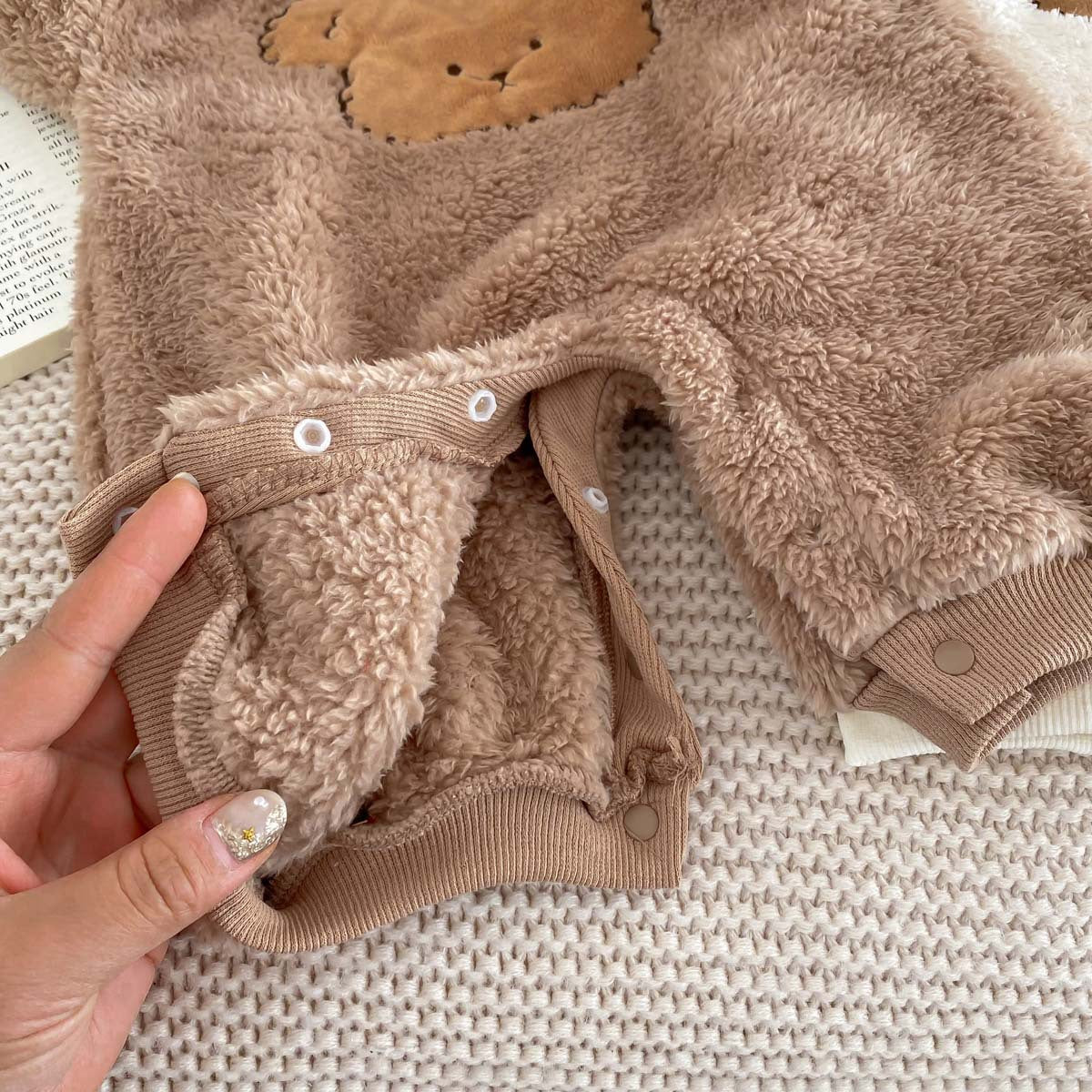 Winter Arrival Baby Unisex Long Sleeves Cute Teddy Bear Pattern Fluffy Rompers, MyKids-USA®, Baby One-Pieces, MyKids-USA - - - - - - -