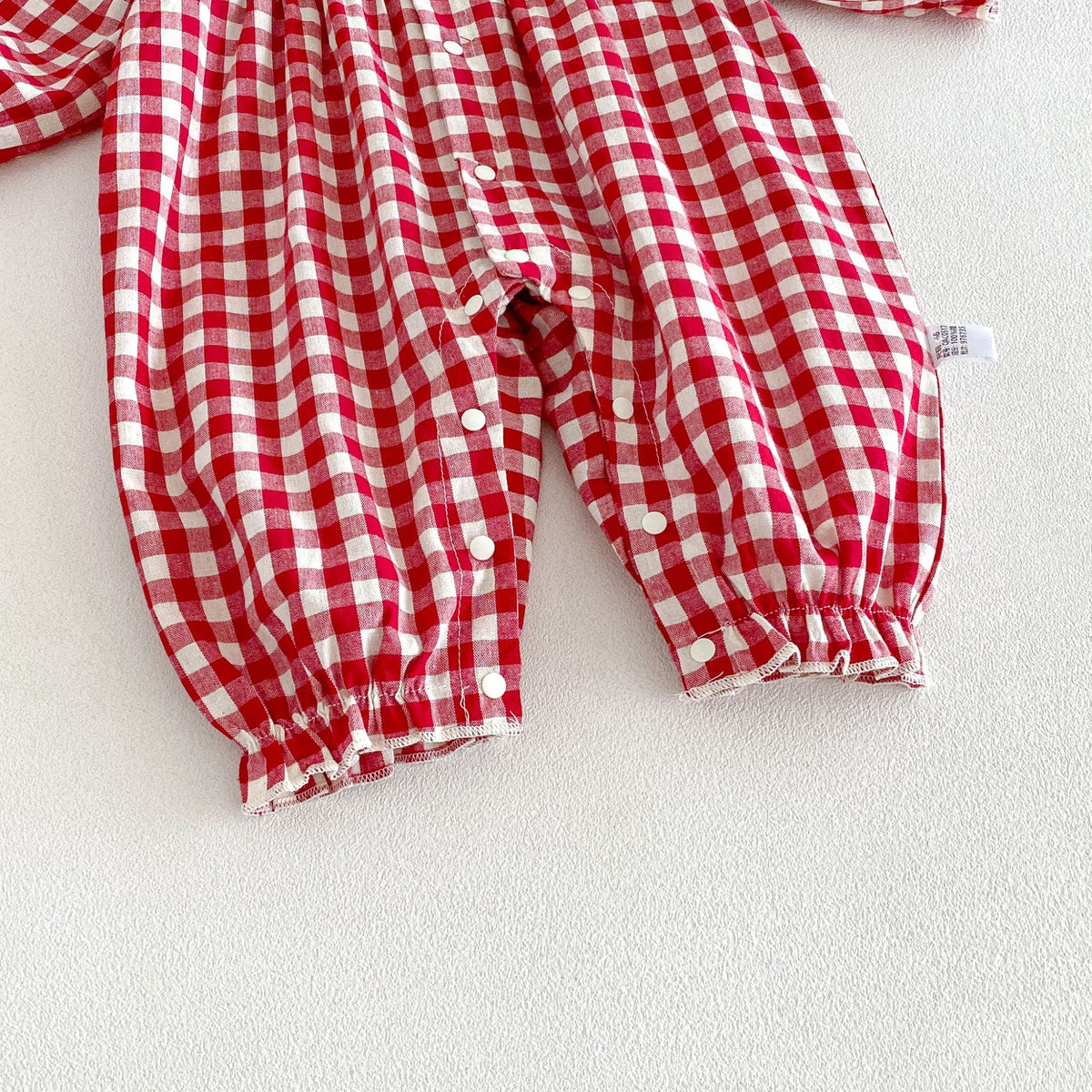 MyKids-USA® Autumn Arrival Baby Girls Long Sleeves Cute Strawberry Embroidered Collar Plaid Rompers