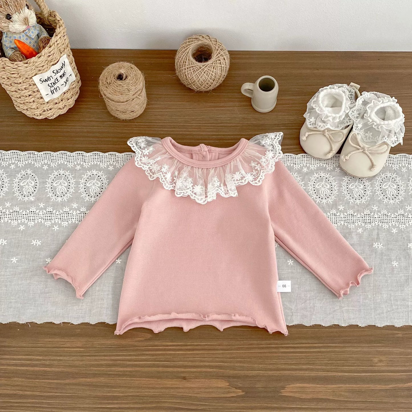 Autumn Arrival Baby Girls Color Patchwork Long Sleeves Lace Embroidered Pattern Collar Top, MyKids-USA®, Shirts, MyKids-USA - - - - - - -