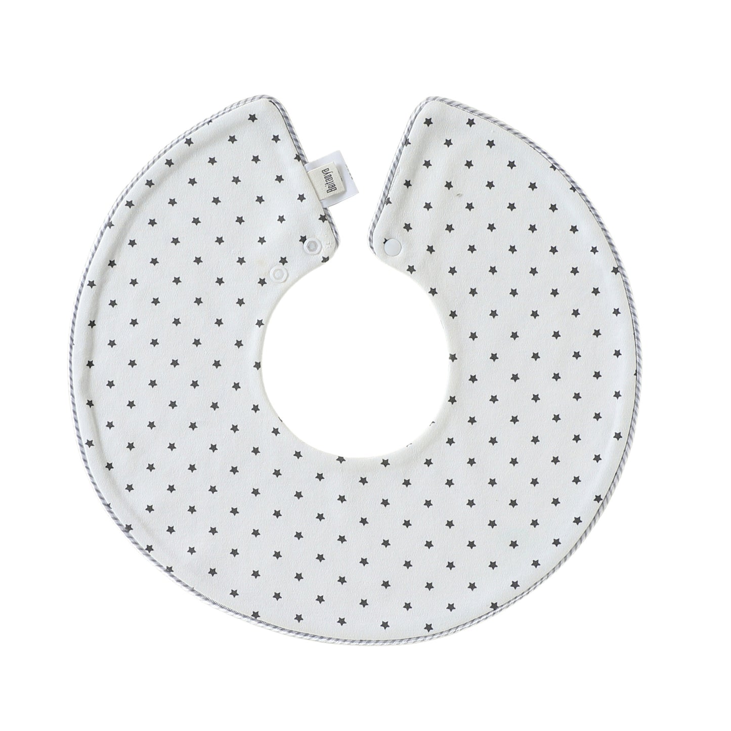 Adorable Striped Pattern Snap-on Round Shaped Bib, MyKids-USA®, Bibs, MyKids-USA - Size/Age - S (0-3Y) - Color - White - - - TR2605142357-F.