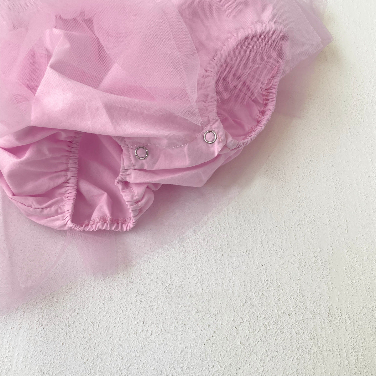 Summer Arrival Baby Girls Sleeveless Tulle Patchwork Bodysuit