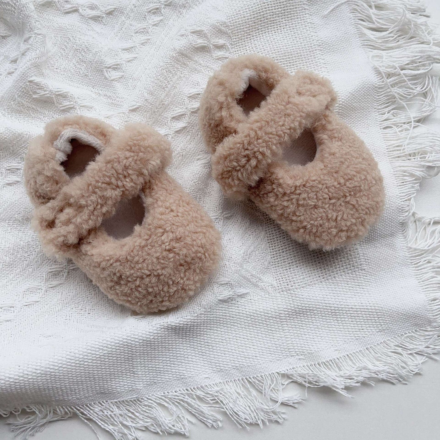 Infant Baby Solid Color Plush Warm Shoes In Winter, MyKids-USA®, Shoes, MyKids-USA - Size/Age - insole length 11.00 cm - Color - Apricot - - - QQ2310121002-A.