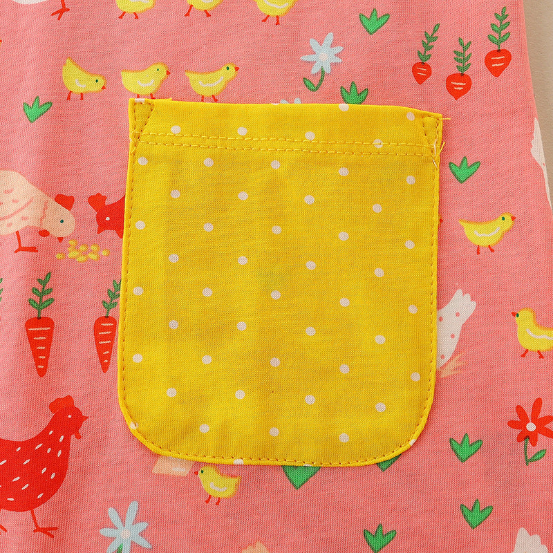 Cozy Long Sleeve Knit Dress: Cotton Patchwork With Pocket For Girls – Cartoon Round Neck Princess Dress, MyKids-USA®, Baby & Toddler Dresses, MyKids-USA - - - - - - -