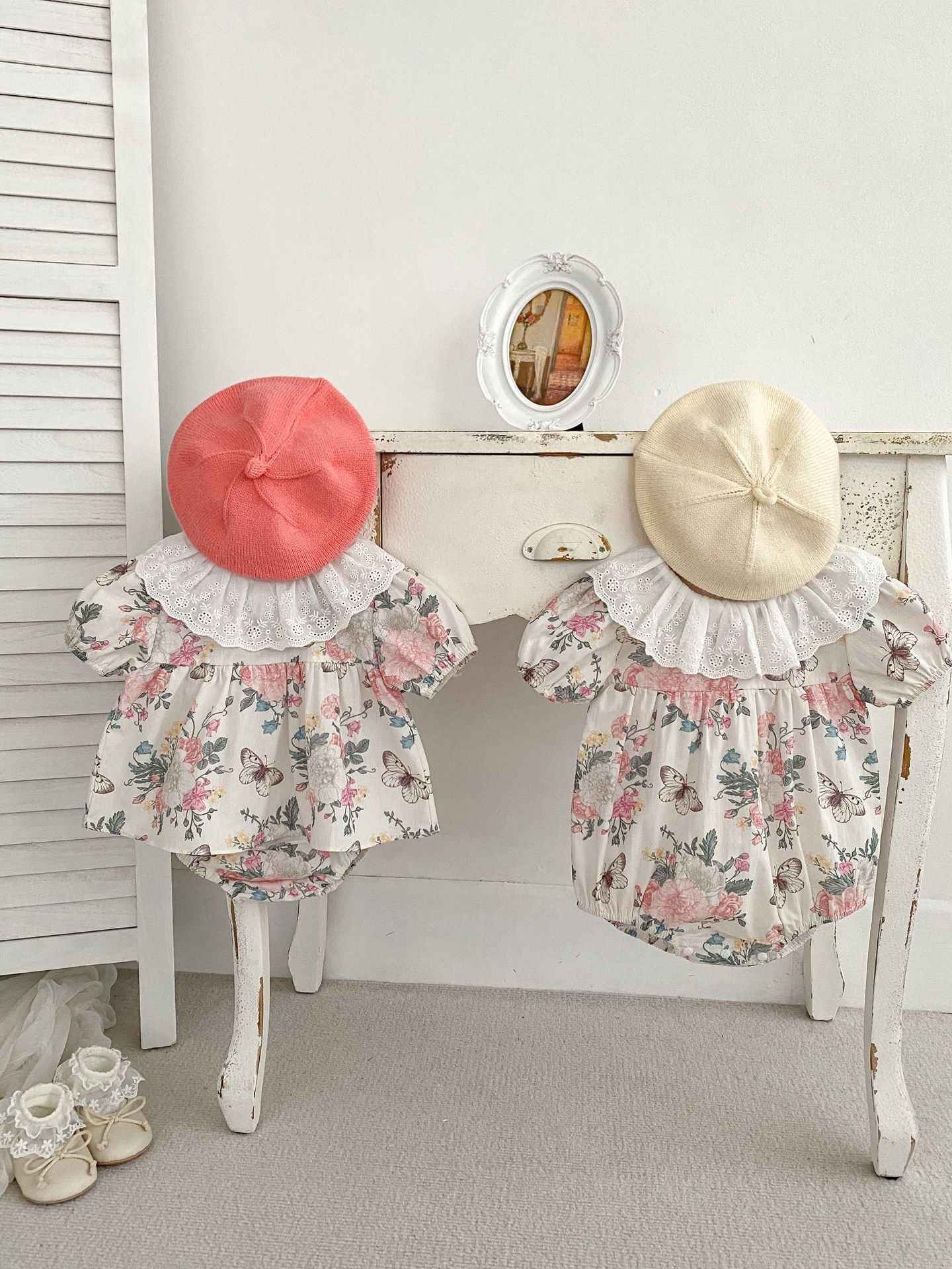 Summer Baby Girls Flowers And Butterfly Pattern Short Sleeves Onesies/Dress, MyKids-USA®, Baby One-Pieces, MyKids-USA - - - - - - -