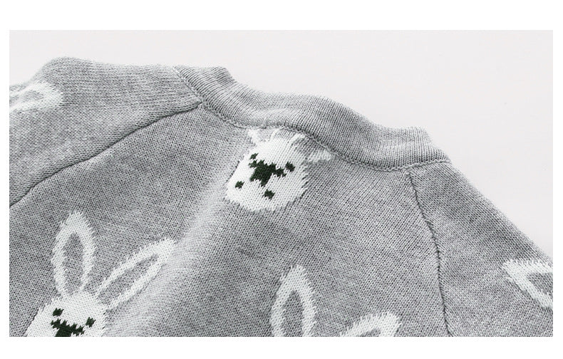 Hot Selling Autumn Baby Kids Long Sleeves Rabbits Cartoon Pattern Rompers