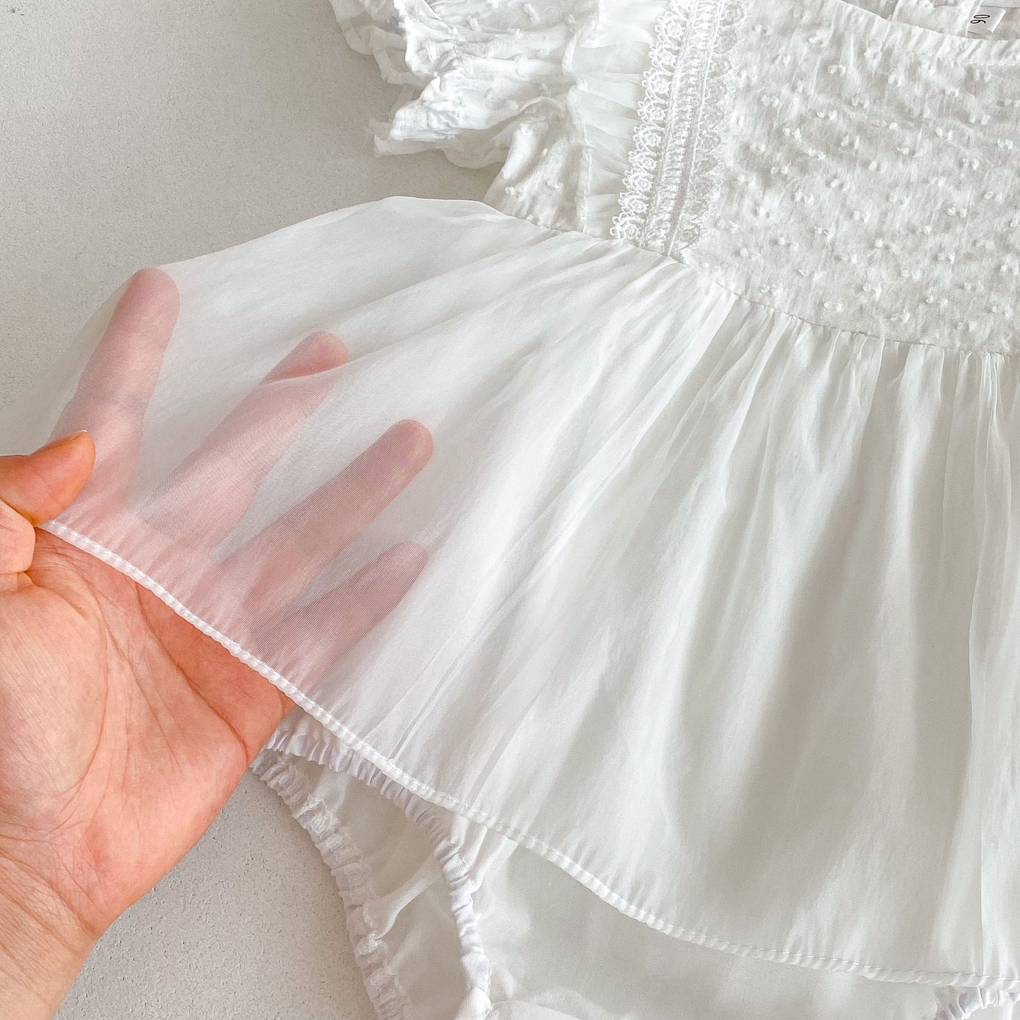 Summer Arrival Baby Girls Short Sleeves Dots Pattern Embroidered Lace Trim Bodysuit Dress, MyKids-USA®, Baby & Children's Dresses, MyKids-USA - - - - - - - .