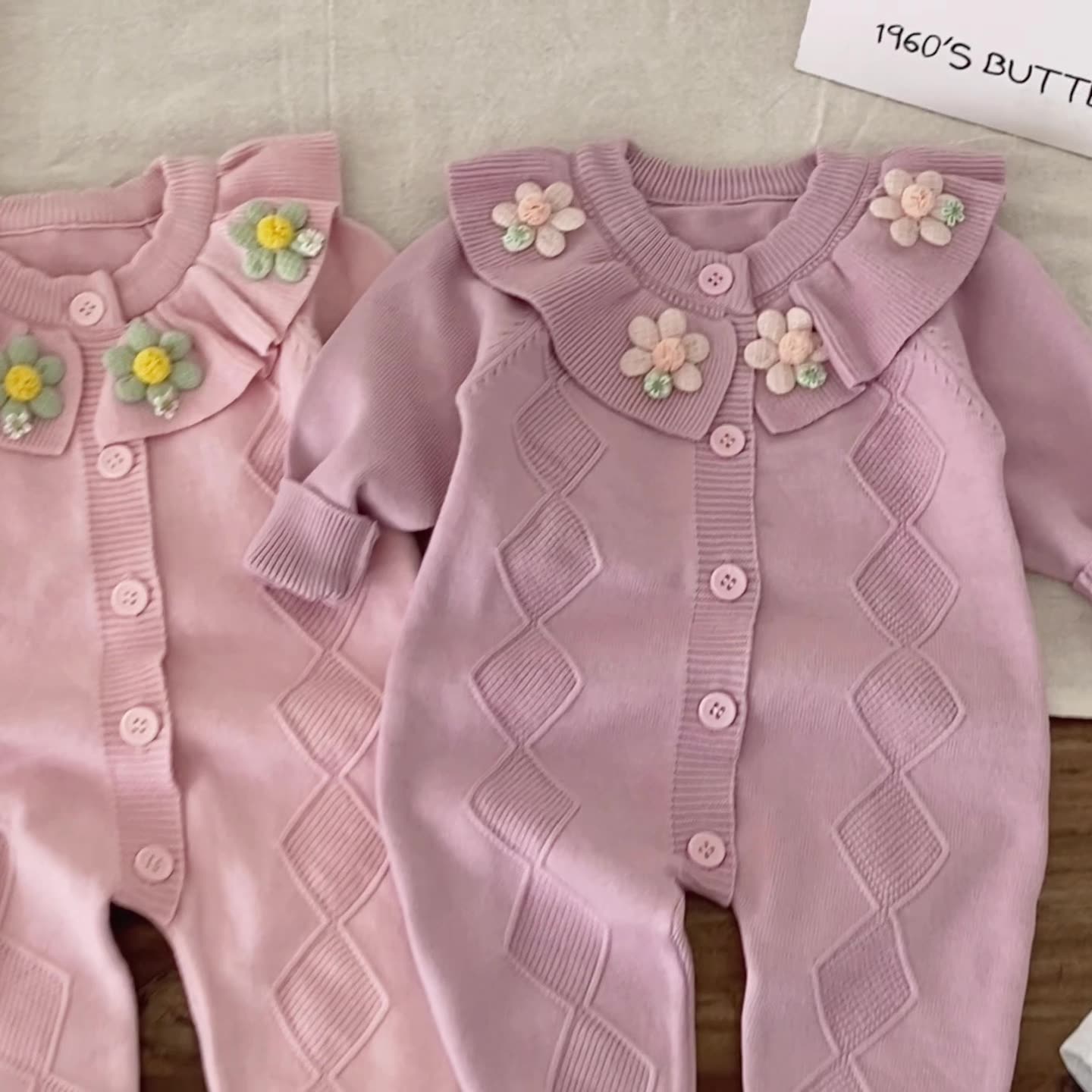 Autumn and Winter Arrival Baby Girls Long Sleeves Flowers Pattern Knitted Rompers, MyKids-USA®, Baby One-Pieces, MyKids-USA - - - - - - - .