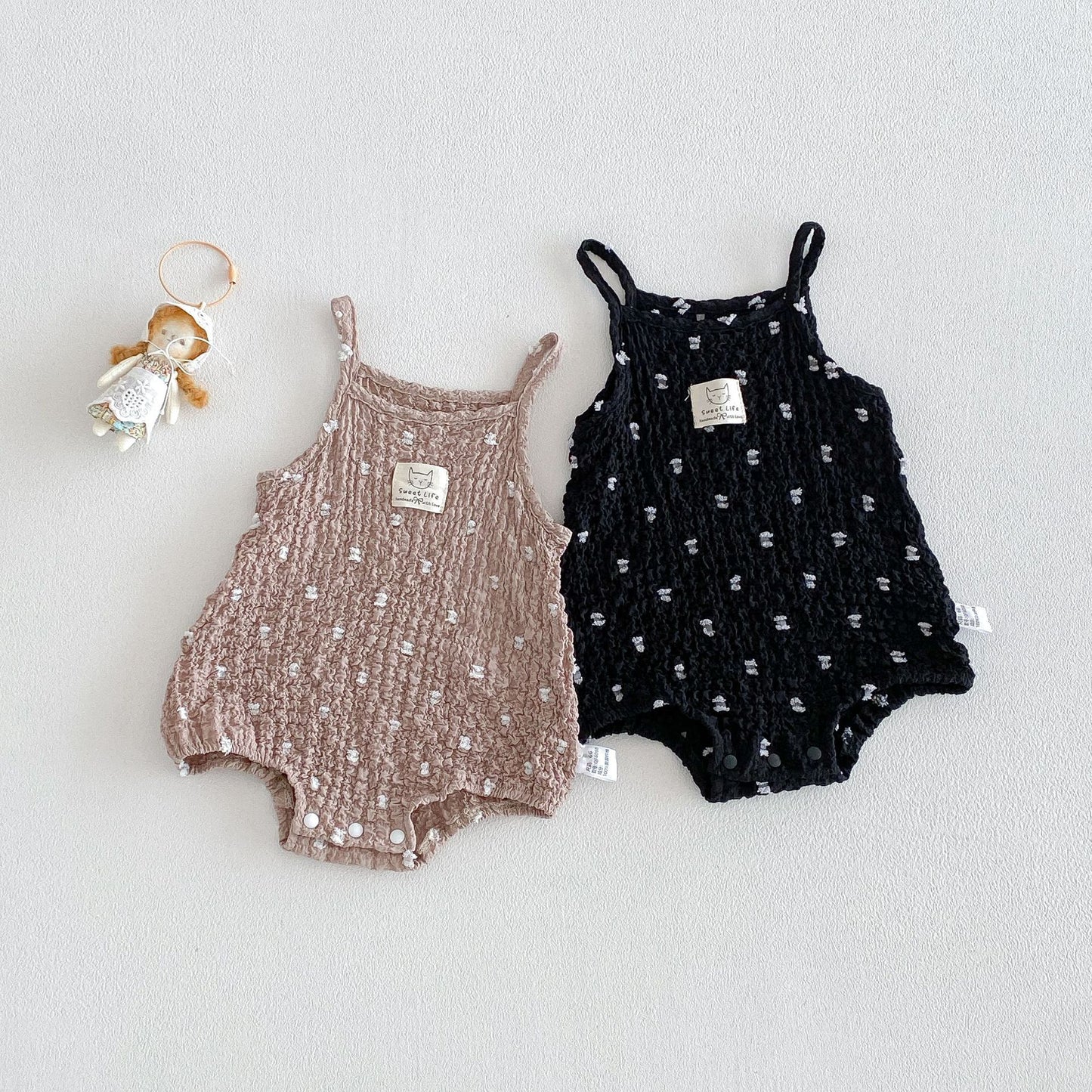 Summer Arrival Baby Girls Sleeveless Ruffle Design Strap Bodysuit, MyKids-USA®, Bodysuits, MyKids-USA - - - - - - - .