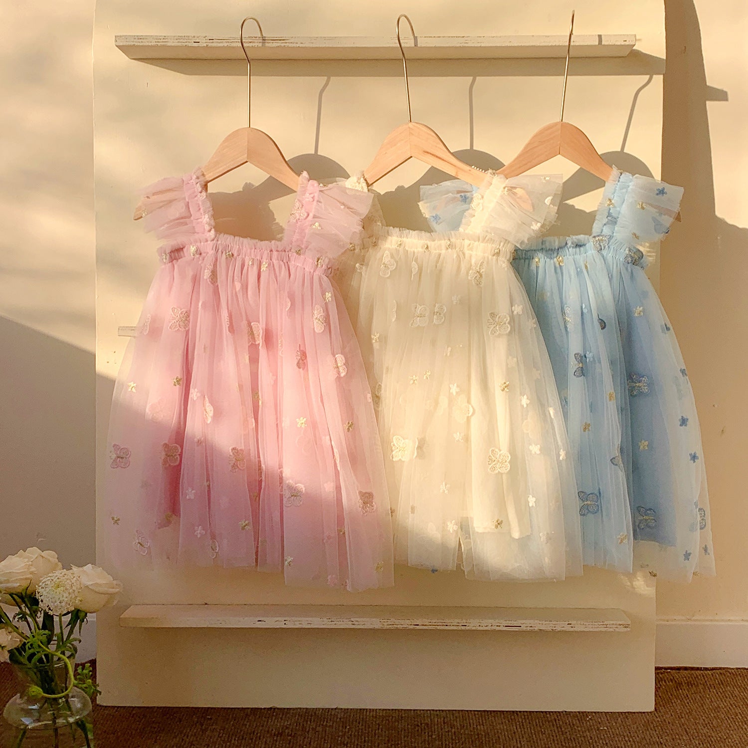 Summer Baby Kids Girls Sleeveless Butterfly Embroidered Mesh Design Of   MyKids-USA