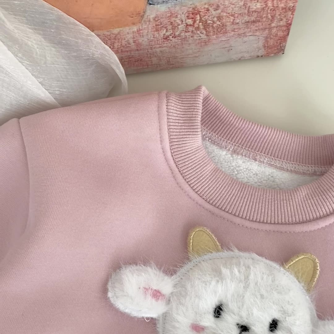 Winter Baby Kids Girls Long Sleeves Cute Sheep Pattern Pullover and Pants Fleece-Lined Warm Clothing Set, MyKids-USA®, Baby & Toddler Outfits, MyKids-USA - - - - - - -