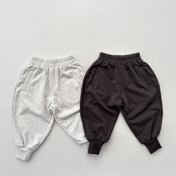 Spring Arrival Sporty All-match Loose-fit Casual Wide-leg Sweatpants with Elastic Cuffs, MyKids-USA®, Baby & Toddler Bottoms, MyKids-USA - - - - - - -