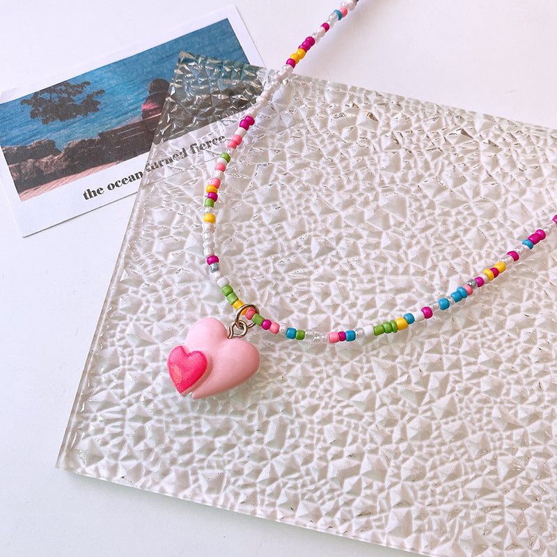 Cute Children’s Butterfly Heart Clavicle Necklace Dopamine Girl Jewelry, MyKids-USA®, Necklaces, MyKids-USA - Size/Age - Average Size (0-12Y) - Color - Pink - - - TR2411201340-G