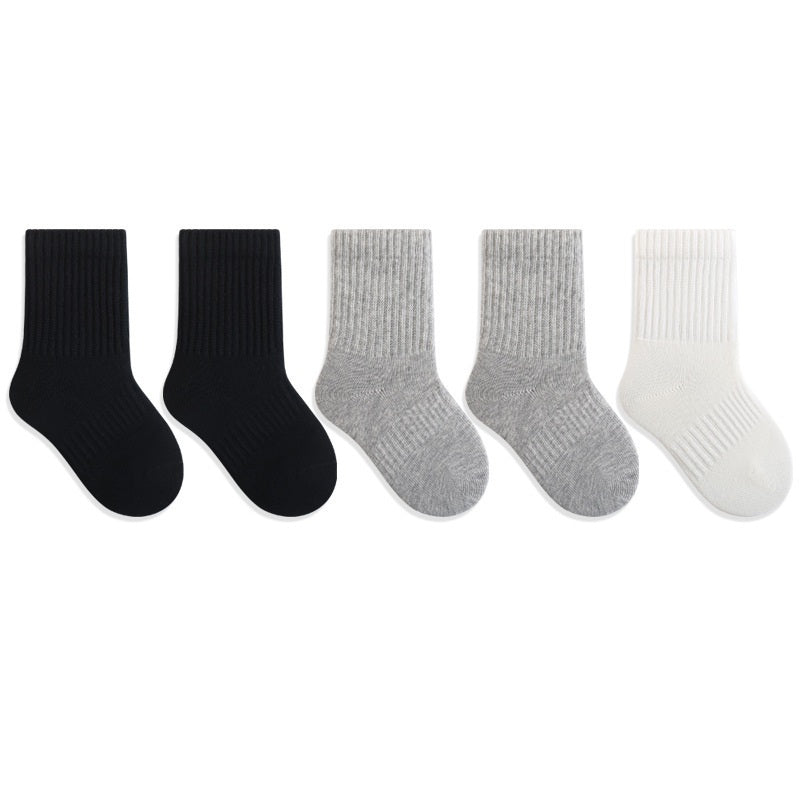 Spring and Autumn Arrival Baby Kids Unisex Breathable Simple Casual Pattern Socks 1 Lot=5-Pair Set, MyKids-USA®, Baby & Toddler Socks & Tights, MyKids-USA - Size/Age - S (0-1Y) - Color - White - - - TR2601021009-M.