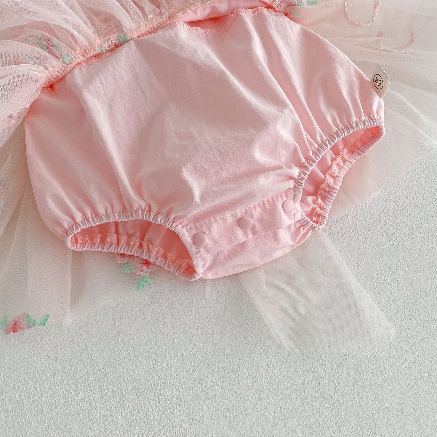 Summer Arrival Baby Girls Flowers Embroidered Tulle Design Fly Sleeves Strap Onesies, MyKids-USA®, Baby One-Pieces, MyKids-USA - - - - - - -