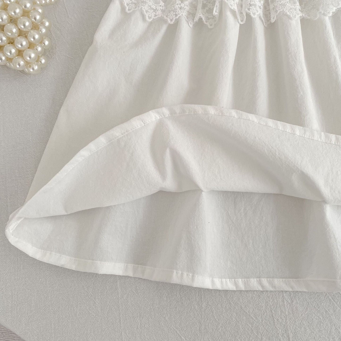 Summer Girls Flowers Pattern Lace Trim Onesies and Dress – Princess Sister Matching Set, MyKids-USA®, Baby & Children's Outfits, MyKids-USA - - - - - - - .