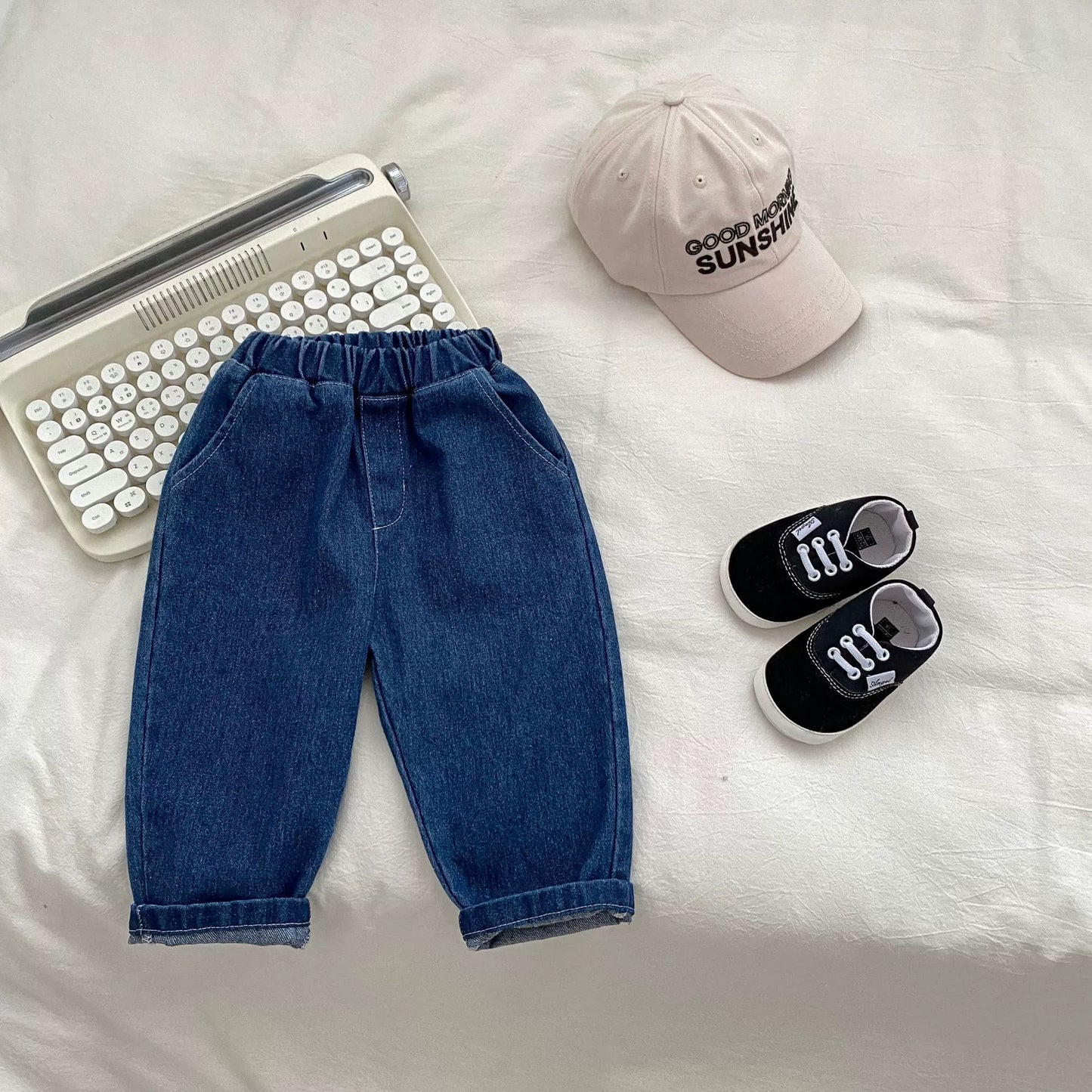 Spring and Autumn Baby Kids Unisex Striped Pattern Top Polo Shirt and Denim Pants Clothing Set, MyKids-USA®, Baby & Toddler Outfits, MyKids-USA - - - - - - -