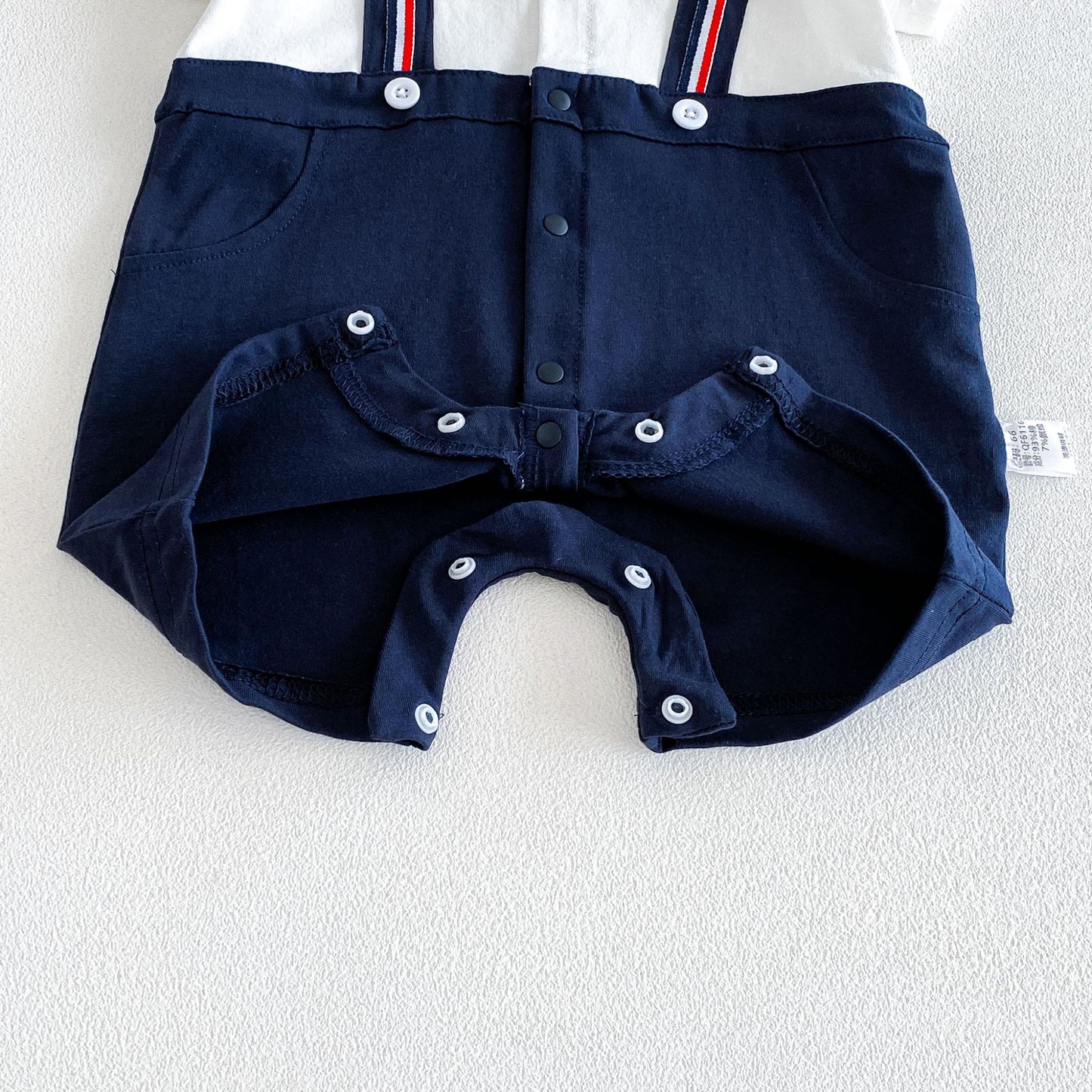 Summer Arrival Baby Boys Short Sleeves Color Patchwork Rompers Bodysuits