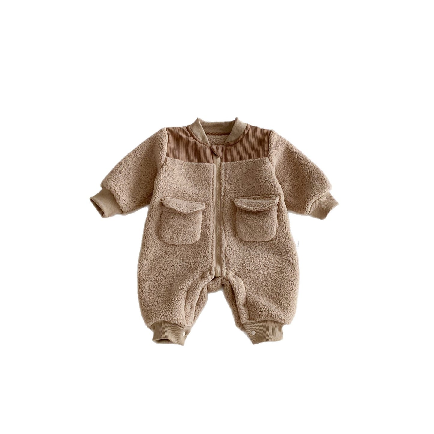 Winter Arrival Baby Unisex Long Sleeves Zip-up Fluffy Casual Rompers, MyKids-USA®, Baby One-Pieces, MyKids-USA - - - - - - -