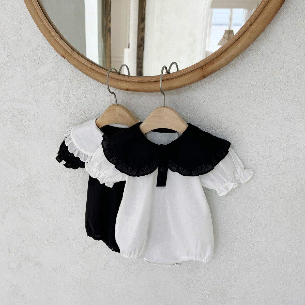 Summer Arrival Baby Girls Short Sleeves Color Patchwork Onesies with Collar, MyKids-USA®, Baby One-Pieces, MyKids-USA - - - - - - -