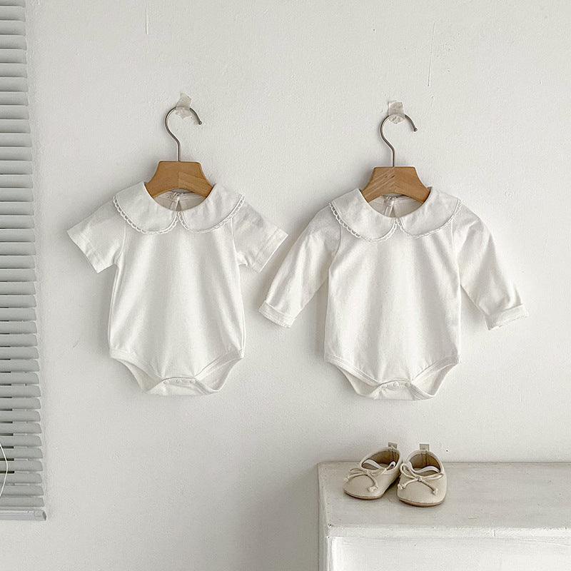 Summer Arrival Baby Girls Solid Color White Onesies, MyKids-USA®, Baby One-Pieces, MyKids-USA - - - - - - -