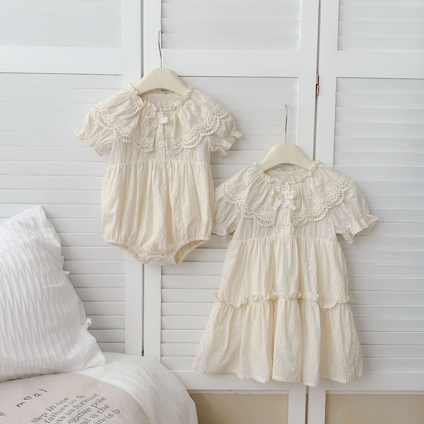 Summer Baby Girls French-style Floral Embroidery Pattern Short-sleeved Plain Onesie or Princess Dress, MyKids-USA®, Baby & Toddler Outfits, MyKids-USA - - - - - - -