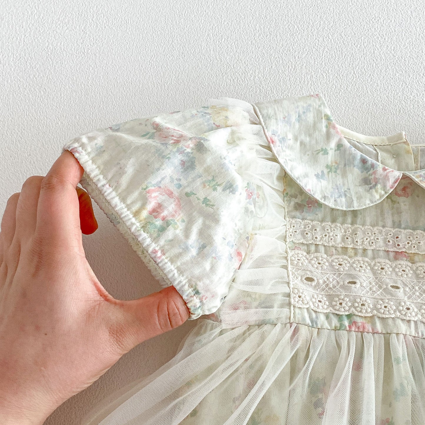 Summer Arrival Baby Girls Short Sleeves Flowers Pattern Tulle Decorated Bodysuit Dress, MyKids-USA®, Baby & Toddler Dresses, MyKids-USA - - - - - - - .