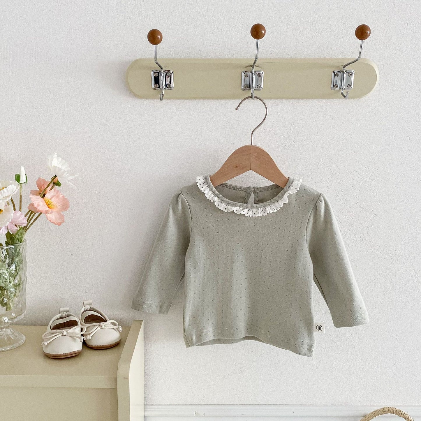 Autumn Arrival Baby Girls Hollow-out Pattern Long Sleeves Top with Collar, MyKids-USA®, Baby & Toddler Tops, MyKids-USA - - - - - - -