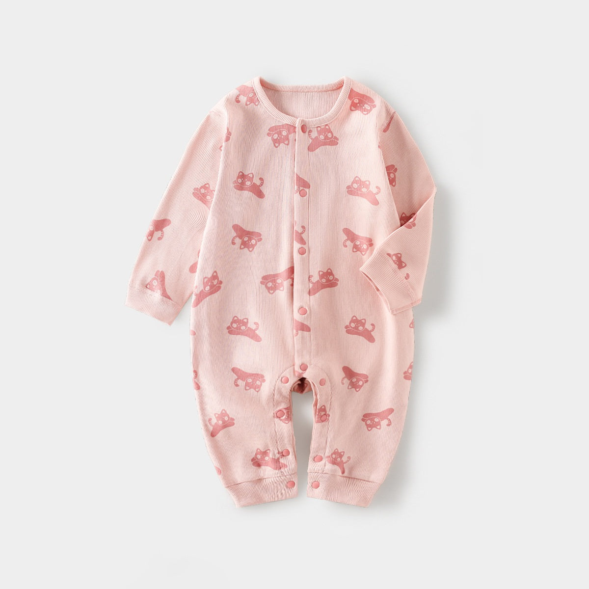 Spring Arrival Baby Unisex Long Sleeves Simple Pattern Rompers, MyKids-USA®, Baby One-Pieces, MyKids-USA - Size/Age - 66 (3-6M) - Color - Pink - - - TR2502282258-B