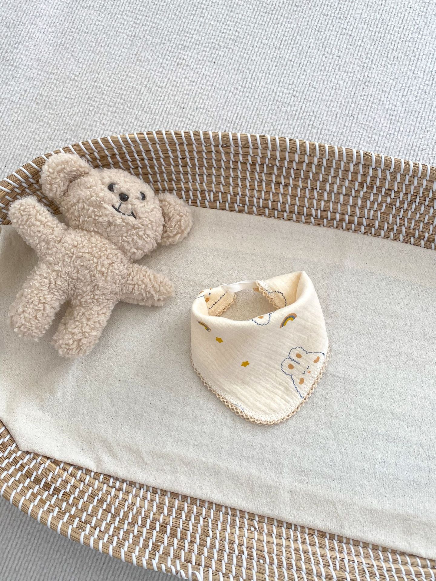 Adorable Cartoon Cotton Muslin Cloth Snap-On Triangle Bib, MyKids-USA®, Bibs, MyKids-USA - Size/Age - S (0-1Y) - Color - Blue - - - TR2403081740-C