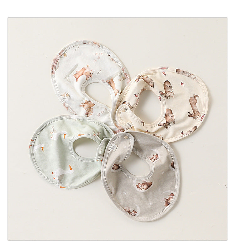 Adorable Cartoon Cotton Snap-on Bib, MyKids-USA®, Bibs, MyKids-USA - Size/Age - S (0-1Y) - Color - Gray - - - TR2409282110-F