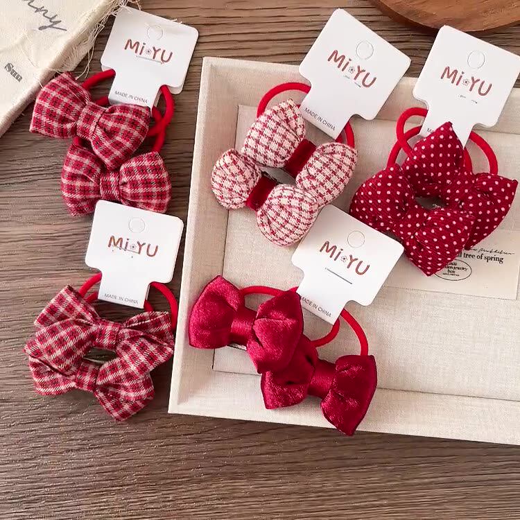 Collection of 2 Versatile Butterfly-bows Decorated Hair Ties, MyKids-USA®, Ponytail Holders, MyKids-USA - - - - - - - .