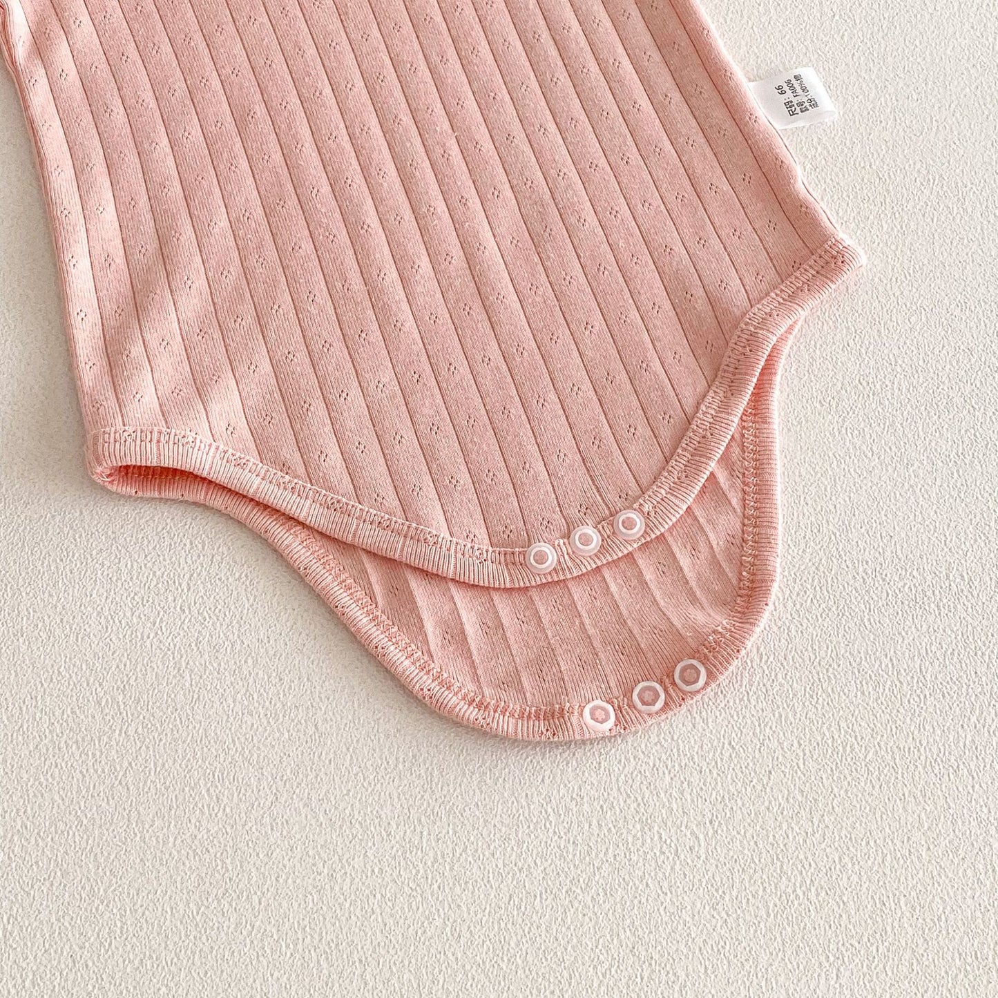 Summer Arrival Baby Girls Short Sleeves Solid Color Hollow-out Pattern Bodysuit with Collar, MyKids-USA®, Bodysuits, MyKids-USA - - - - - - - .