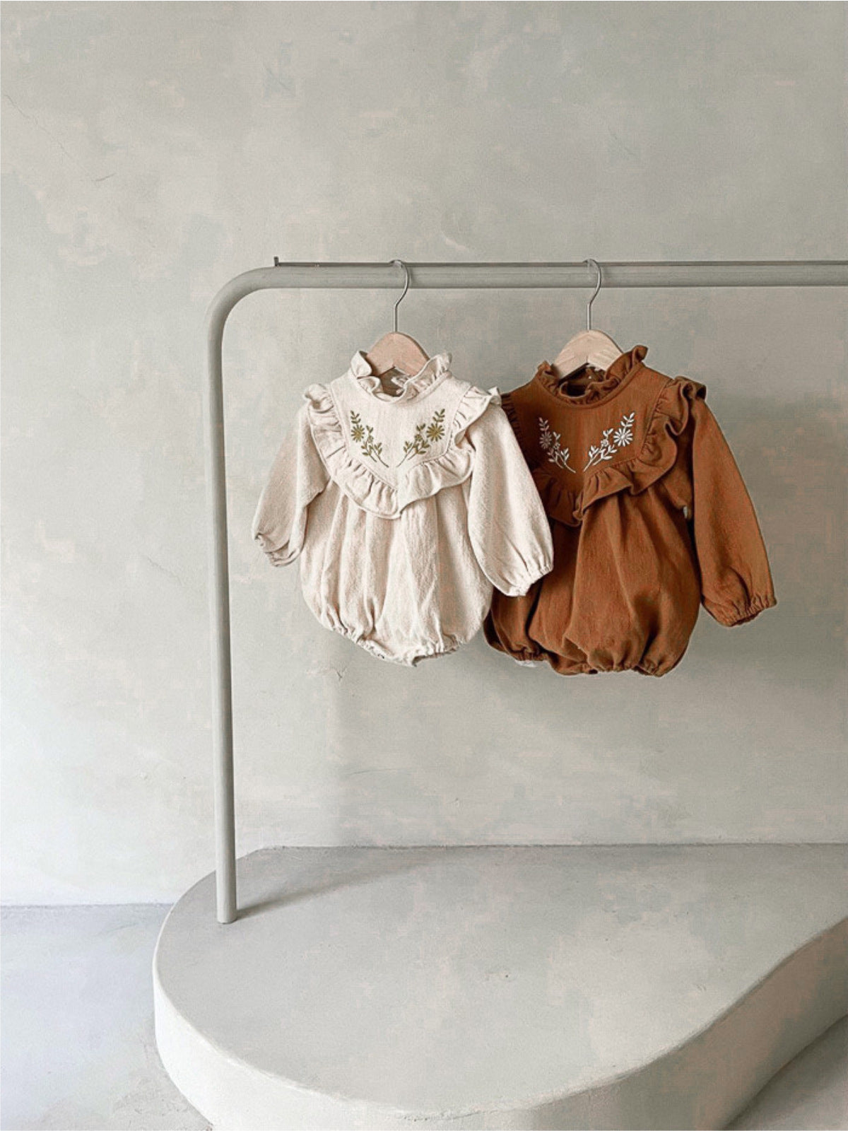 MyKids-USA® Autumn Long Sleeve Flowers Embroidered Baby Kids Girls Princess Bodysuit