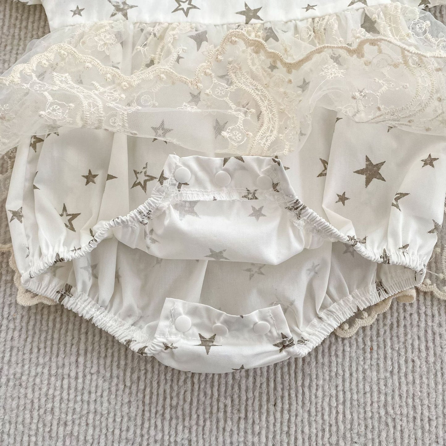 Summer Girls Stars Pattern Flowers Embroidered Collar Onesies and Dress – Princess Sister Matching Set, MyKids-USA®, Baby & Children's Outfits, MyKids-USA - - - - - - - .