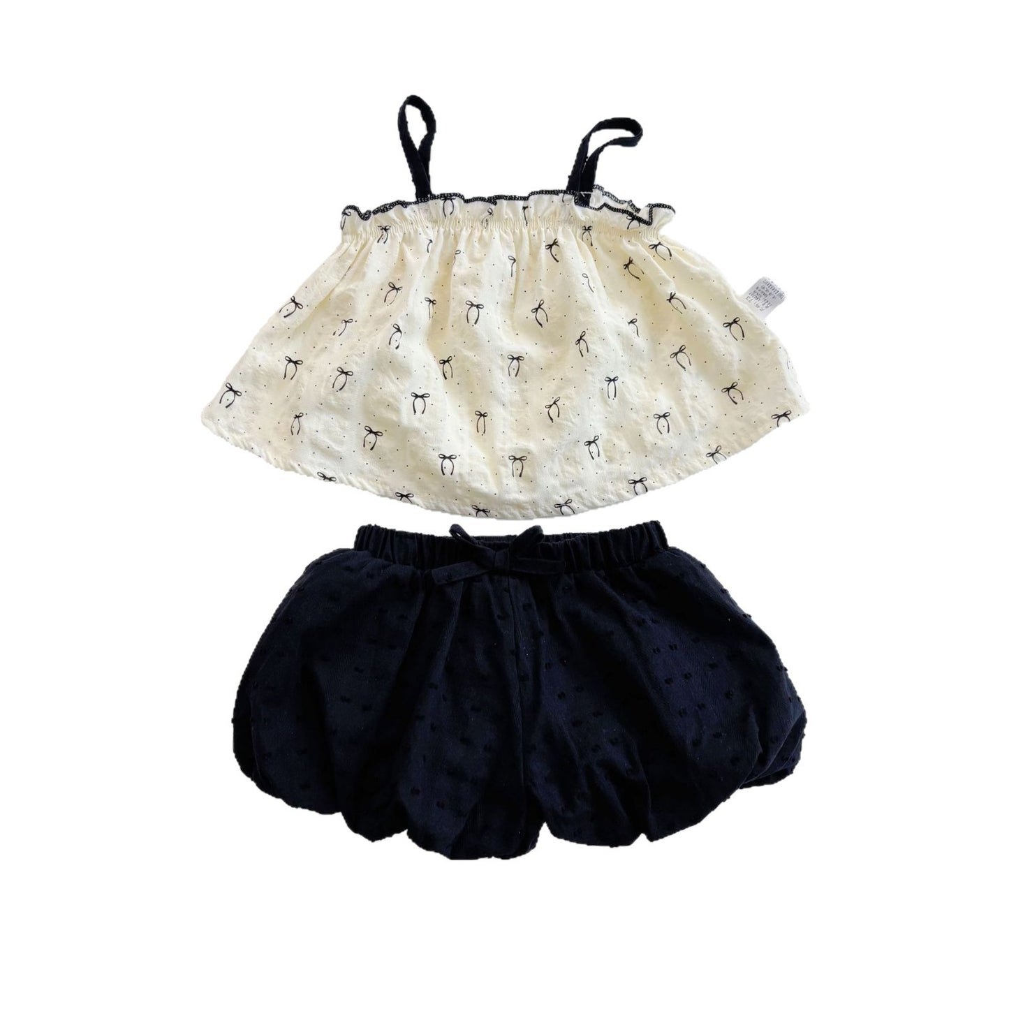 Summer Hot Selling Baby Girls Sleeveless Butterfly-bows Pattern Top Vest and Black Shorts Clothing Set, MyKids-USA®, Baby & Toddler Outfits, MyKids-USA - - - - - - -