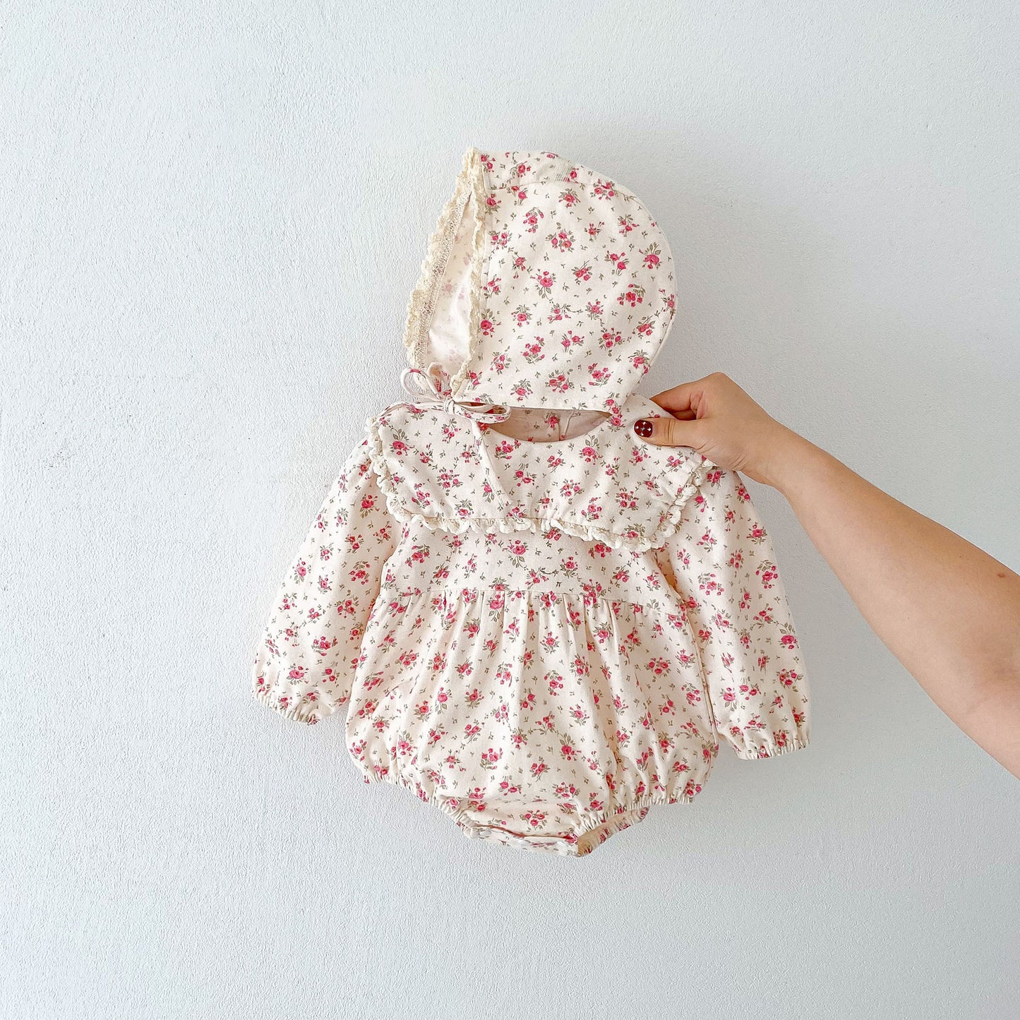 Infant Baby Girls Floral Long Sleeve With Hat One Piece, MyKids-USA®, Baby One-Pieces, MyKids-USA - - - - - - -