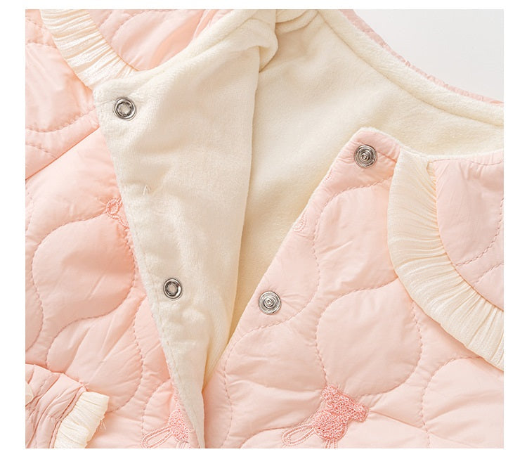 Baby Girl Rabbit Cartoon Style Home Clothes Peter Pan Collar Romper, MyKids-USA®, Baby One-Pieces, MyKids-USA - - - - - - -