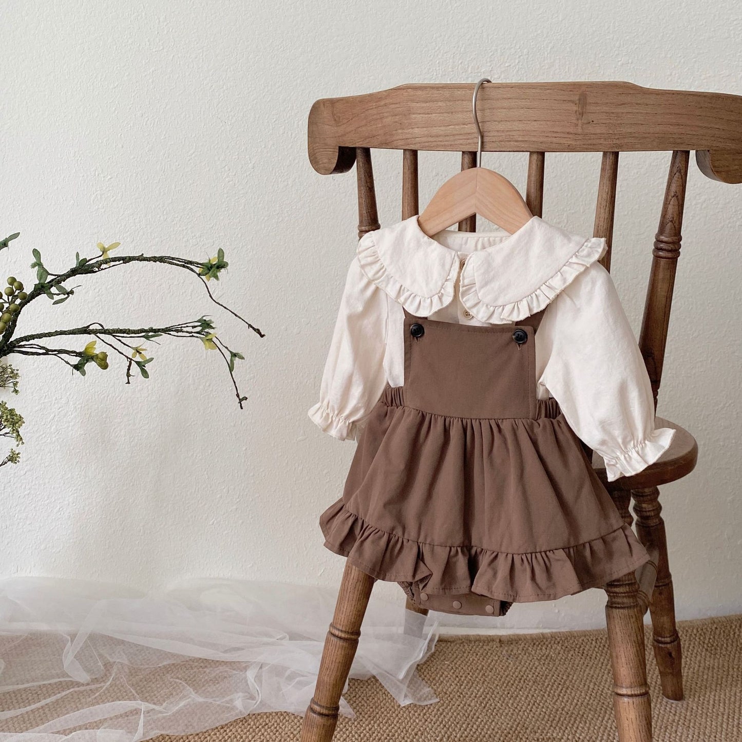 Spring and Autumn Baby Kids Single Breasted Long Sleeves Top and Sleeveless Onesies or Overalls Clothing Set, MyKids-USA®, Baby & Toddler Outfits, MyKids-USA - - - - - - -