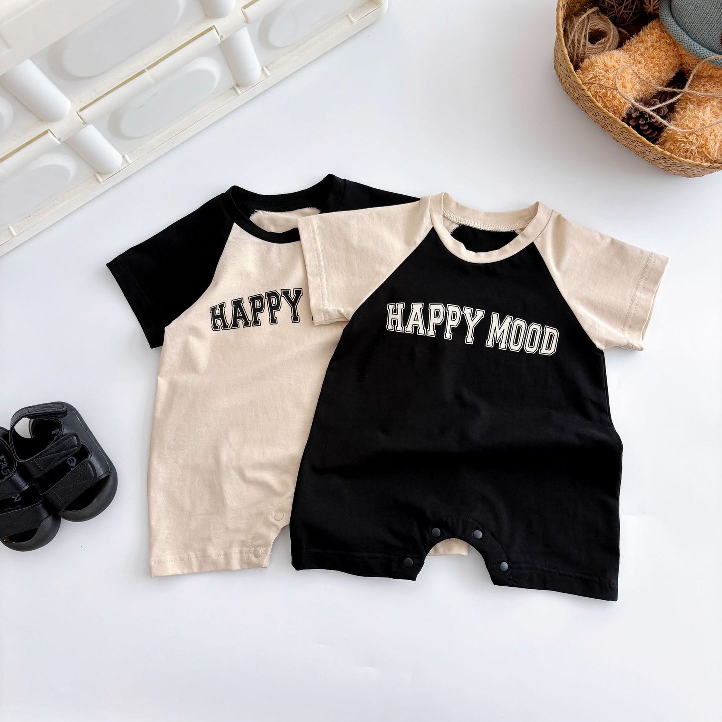 Hot Selling Summer Baby Kids Boys Letters Pattern Color Patchwork Short Sleeves Romper, MyKids-USA®, Baby One-Pieces, MyKids-USA - - - - - - -