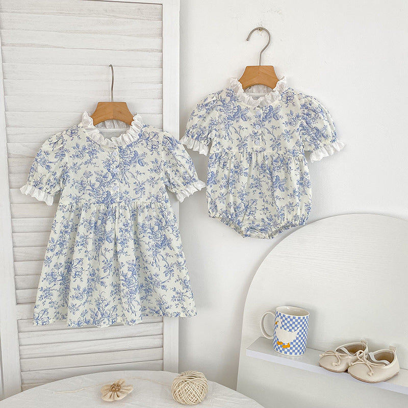 Summer Arrival Girls Cute Beautiful Flowers Pattern Short Sleeves body MyKids-USA Summer Arrival Girls Cute Beautiful Flowers Pattern Short Sleeves body MyKids-USA