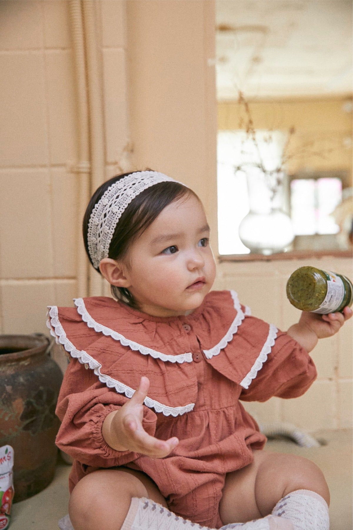 Infant Baby Girl Double Layer Laces Lapel Dress&Onesie, MyKids-USA®, Baby & Toddler Dresses, MyKids-USA - - - - - - -