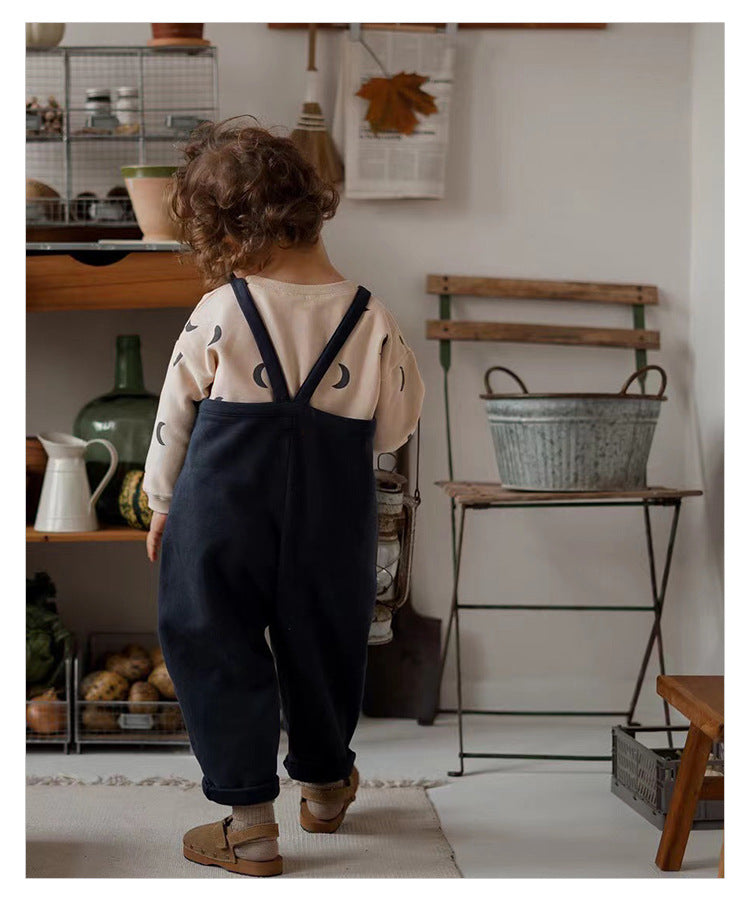 Baby Unisex Kids Cozy Crew Neck Long Sleeve Pullover And Solid Color Overalls For Clothing Set, MyKids-USA®, Baby & Toddler Outfits, MyKids-USA - - - - - - -