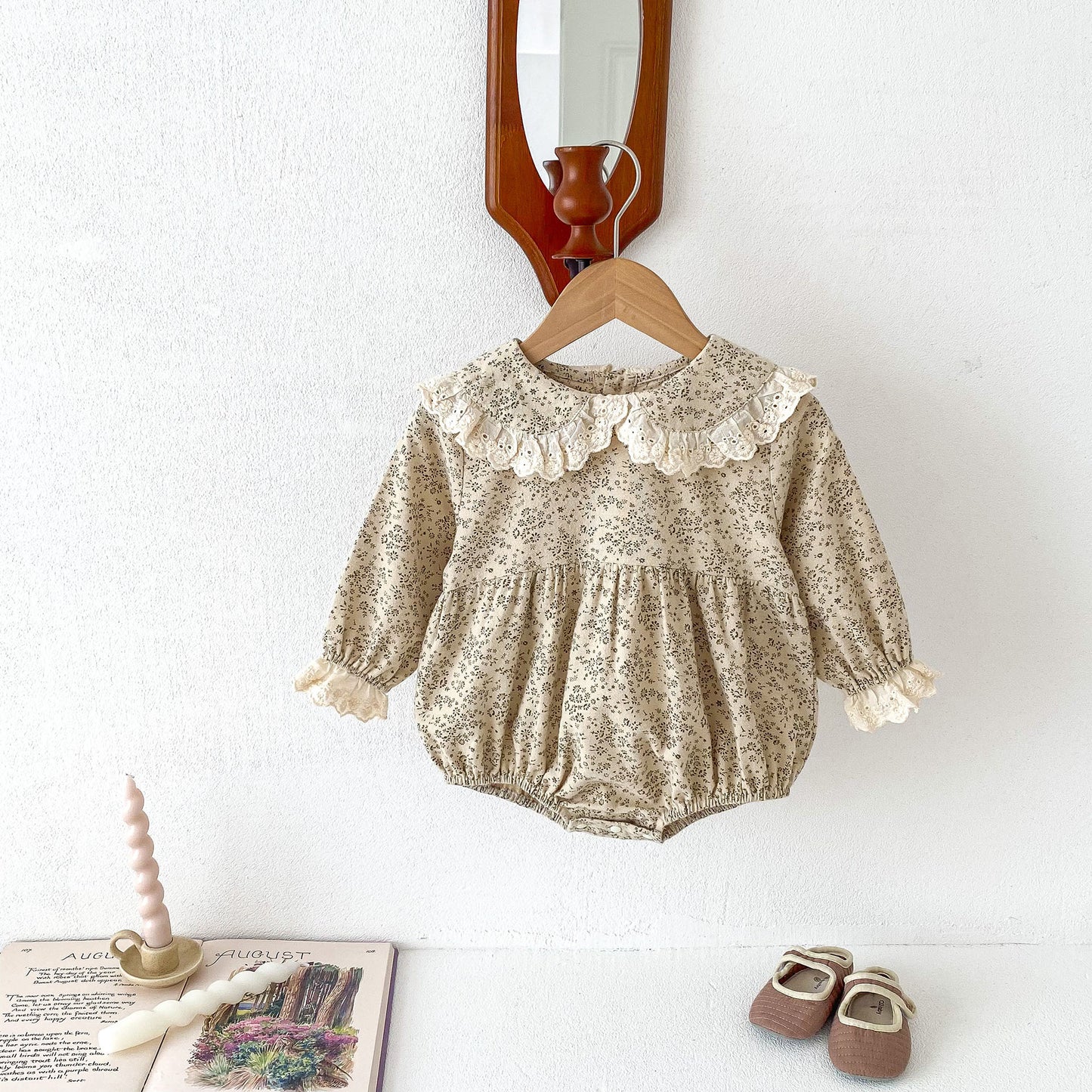 Autumn Infant Baby Girls Laces-Collars Long Sleeve One Piece, MyKids-USA®, Baby One-Pieces, MyKids-USA - - - - - - -