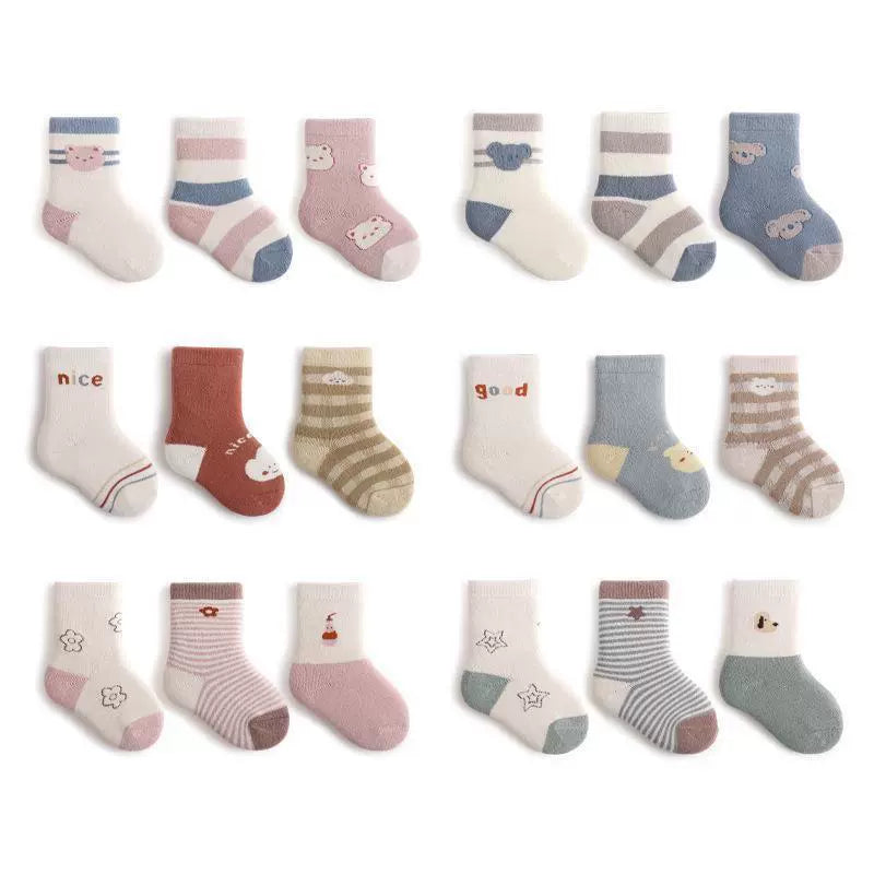 Autumn and Winter Arrival Baby Unisex Breathable Animals Pattern Cute Socks 1 Lot=3-Pair Set, MyKids-USA®, Baby & Toddler Socks & Tights, MyKids-USA - - - - - - - .